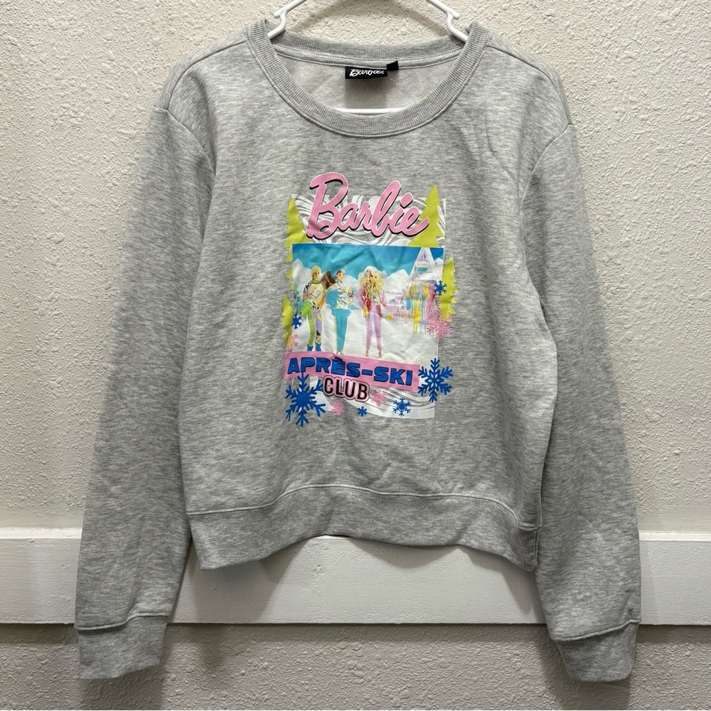 Barbie "Apres-Ski Club" Gray Sweatshirt Pullover NWOT XL